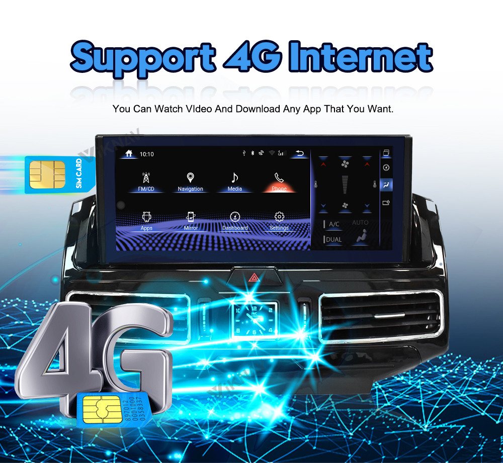 12.3inch Android Carplay Car radio For Toyota land Cruiser LC200 Multimedia Player Stereo Android GPS Navigation Carplay