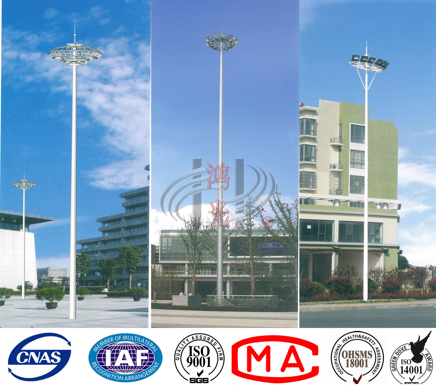 CE Approved Conical 500W Square Road Light Pole EN 40 / BS 5649