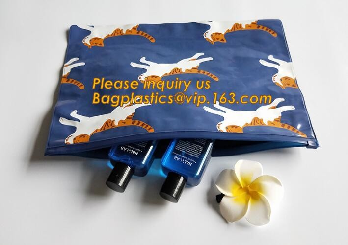 Plastic Bag OEM Custom PVC Loop Handle Image Printed Plastic Shopping Bag,Promotional Clear Waterproof Plastic Cosmetic