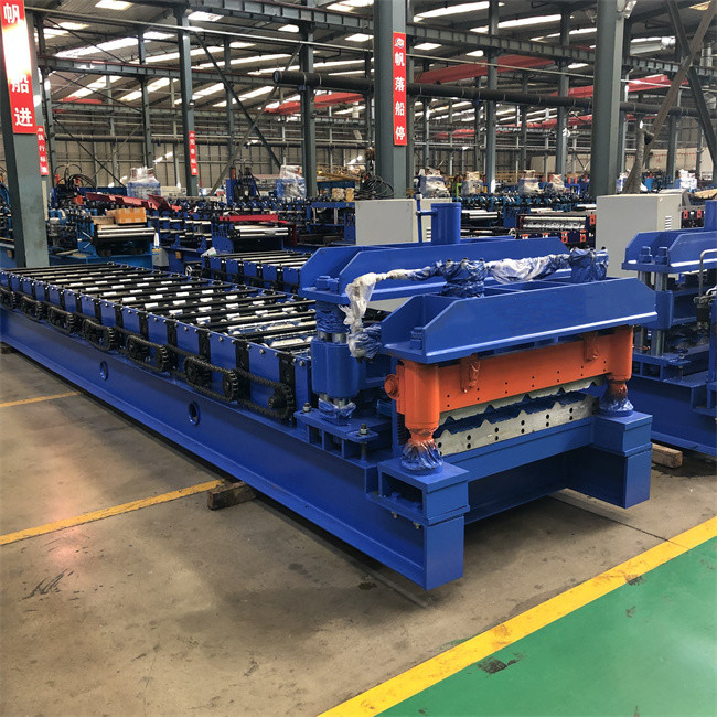 Customized glazed tile roll forming machine fully automatic hydraulic cutting