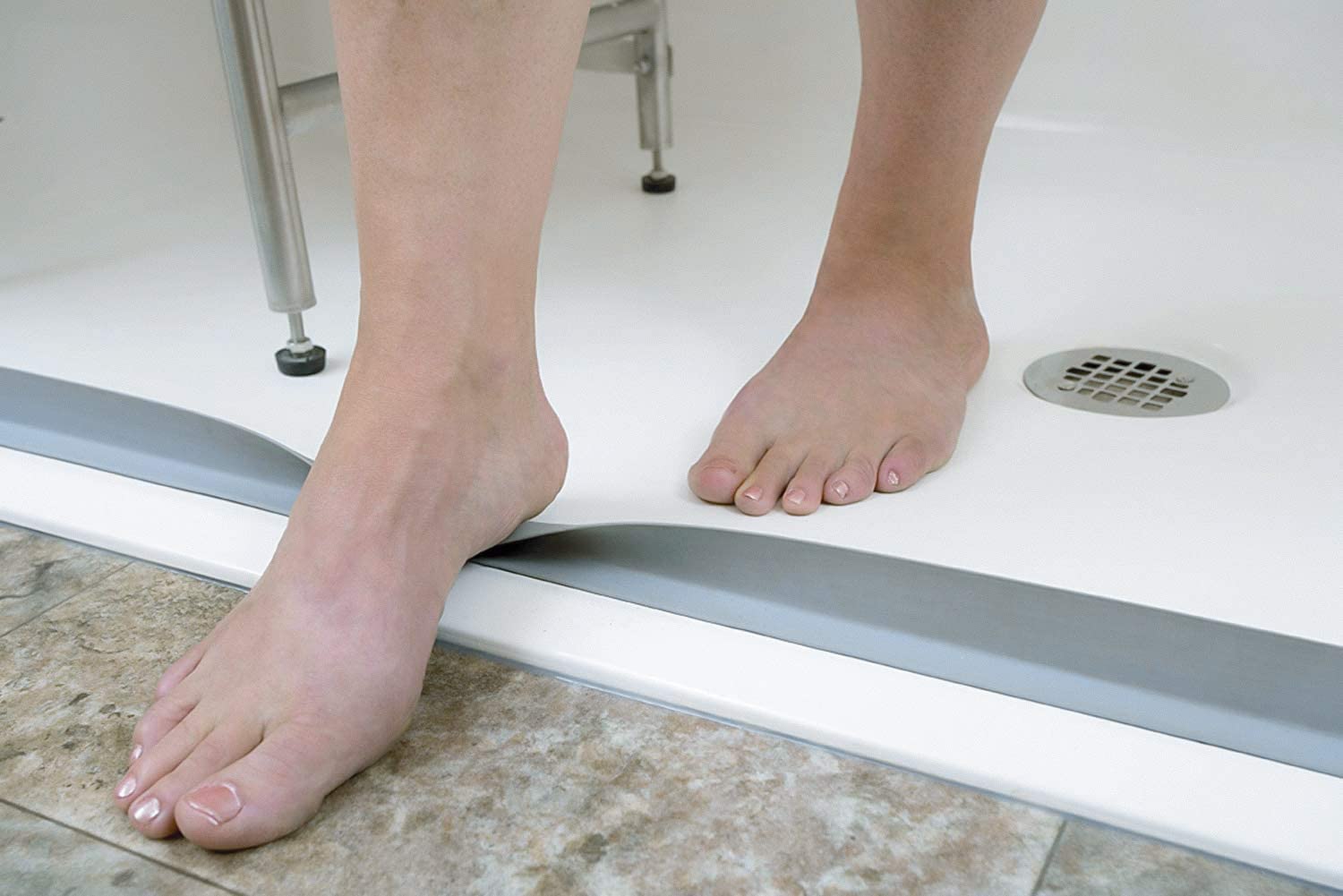 Bendable Water Dam Barrier for Shower Threshold 10-Year Service Life Height 0.47" 14mm