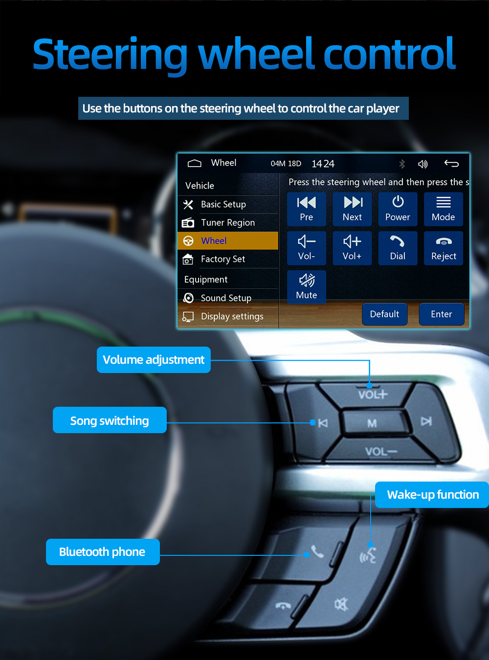 Video Player 6.86" Car Screen Player with Android Auto GPS Navigation and Radio Tuner