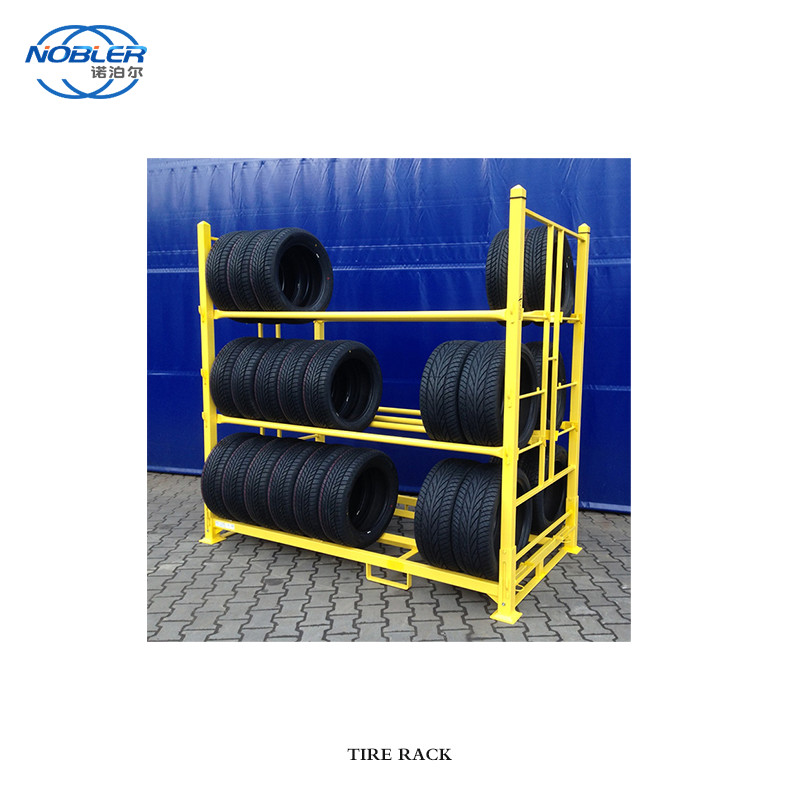 Heavy Duty Stacking Detachable Metal 4 Tire Storage Rack System For Forklift