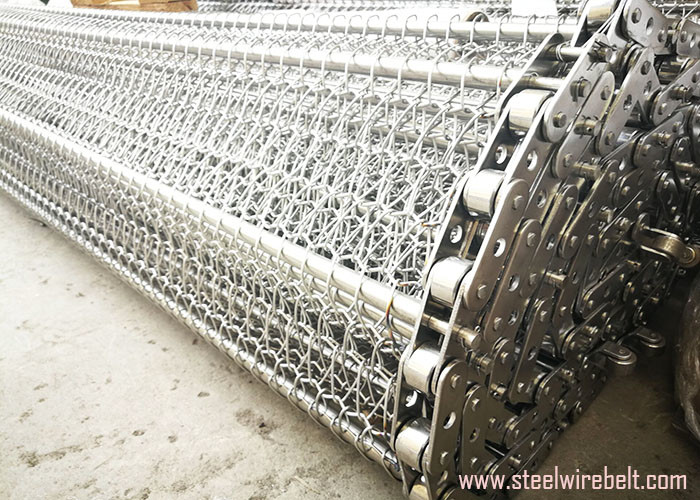 Galvanized Stainless Steel Conveyor Belt , Flat Wire Belt Argon Welding