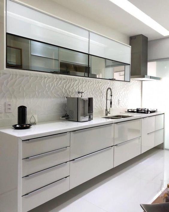 New Trend Melamine Wood Modern Modular Kitchen Cabinet With Cultery Drawer And Trash Box