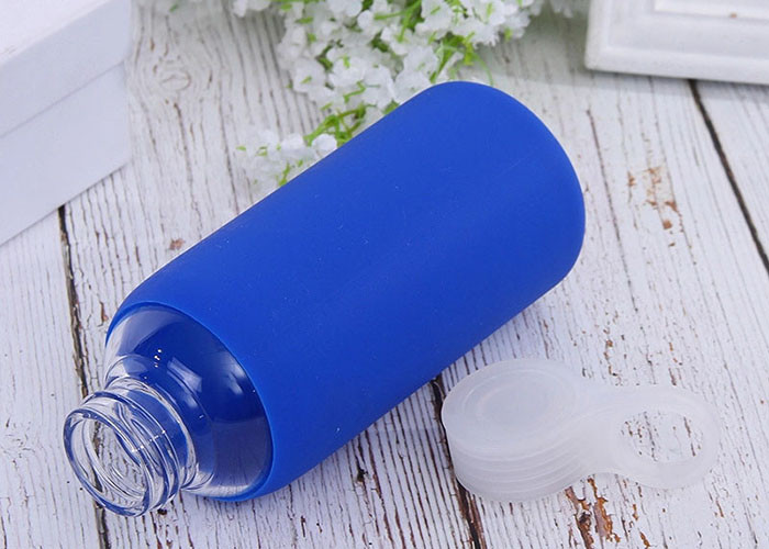 Blue Glass Water Bottle With Silicone Sleeve Heat Resistant Feature