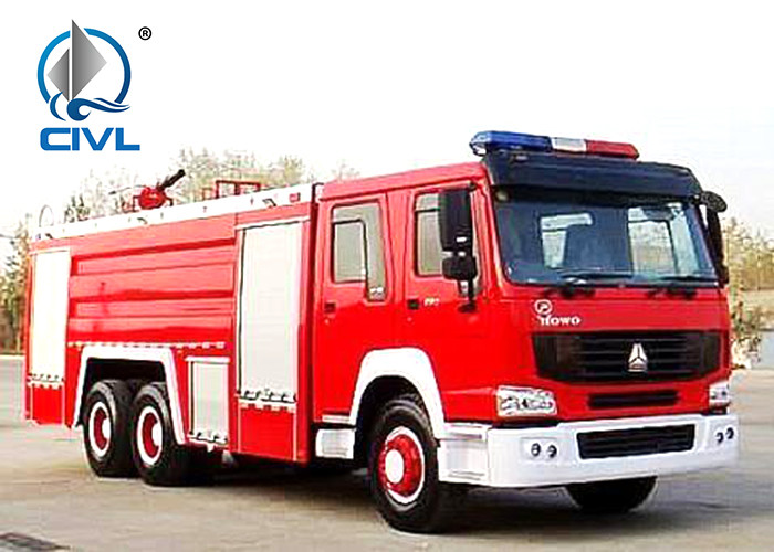 Sinotruk Howo 4x2 Fire Fighting Trucks 8m3 Water Tank 251hp - 350hp