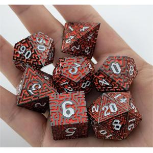 Solid Maze Multi -Faceted Metal Dice DND#RPG Dungeon And Long Crusu