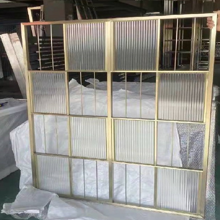 Metal interior sliding dividers movable glass room divider