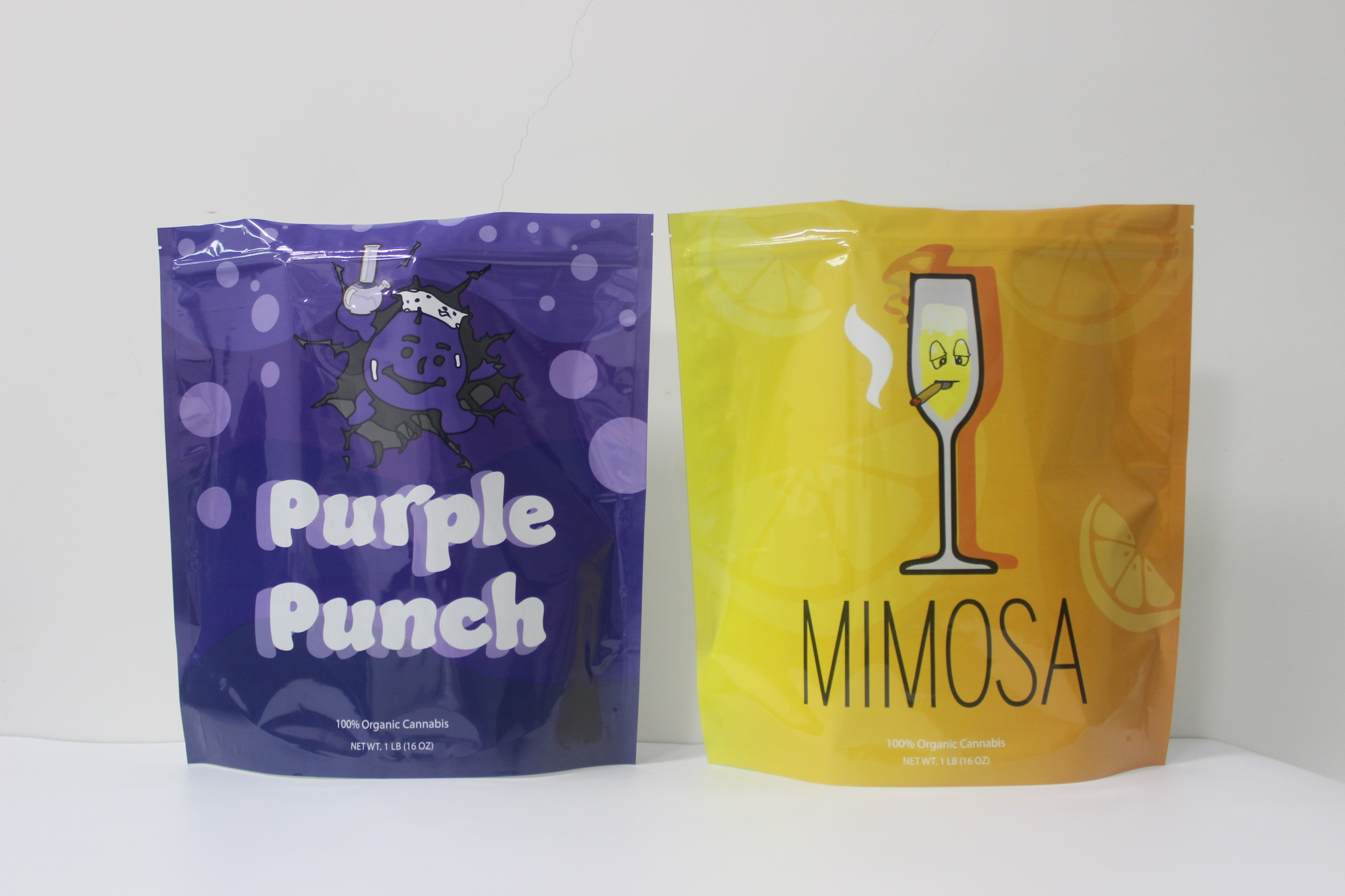Glossy Finish Mylar weed Bags Small Stand Up Zipper Aluminum Foil Mylar Bags