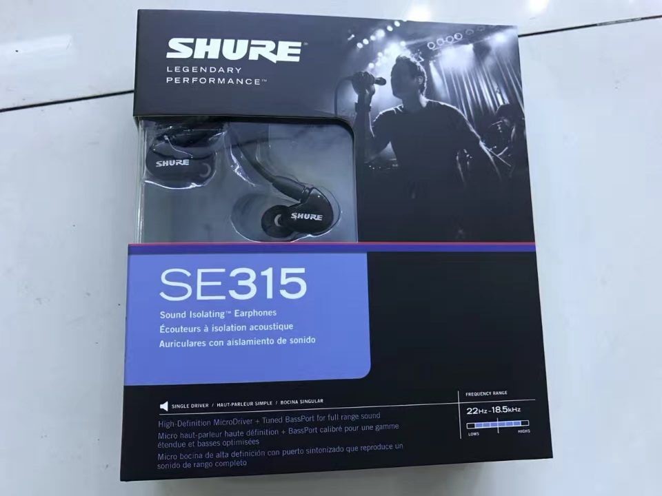 Shure SE315-K Sound Isolating In-Ear Stereo Earphones BLACK *BRAND NEW* made in chiangrgheadsets-com.ecer.com