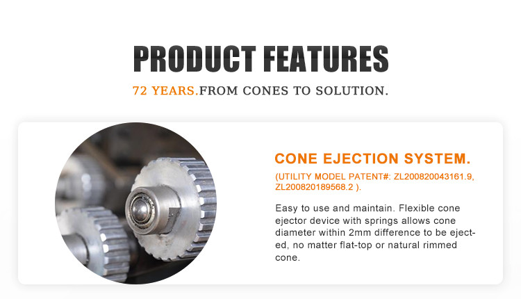 107 Baking Plates Ice Cream Cone Production Line Rolled Sugar Cone Baking Machine