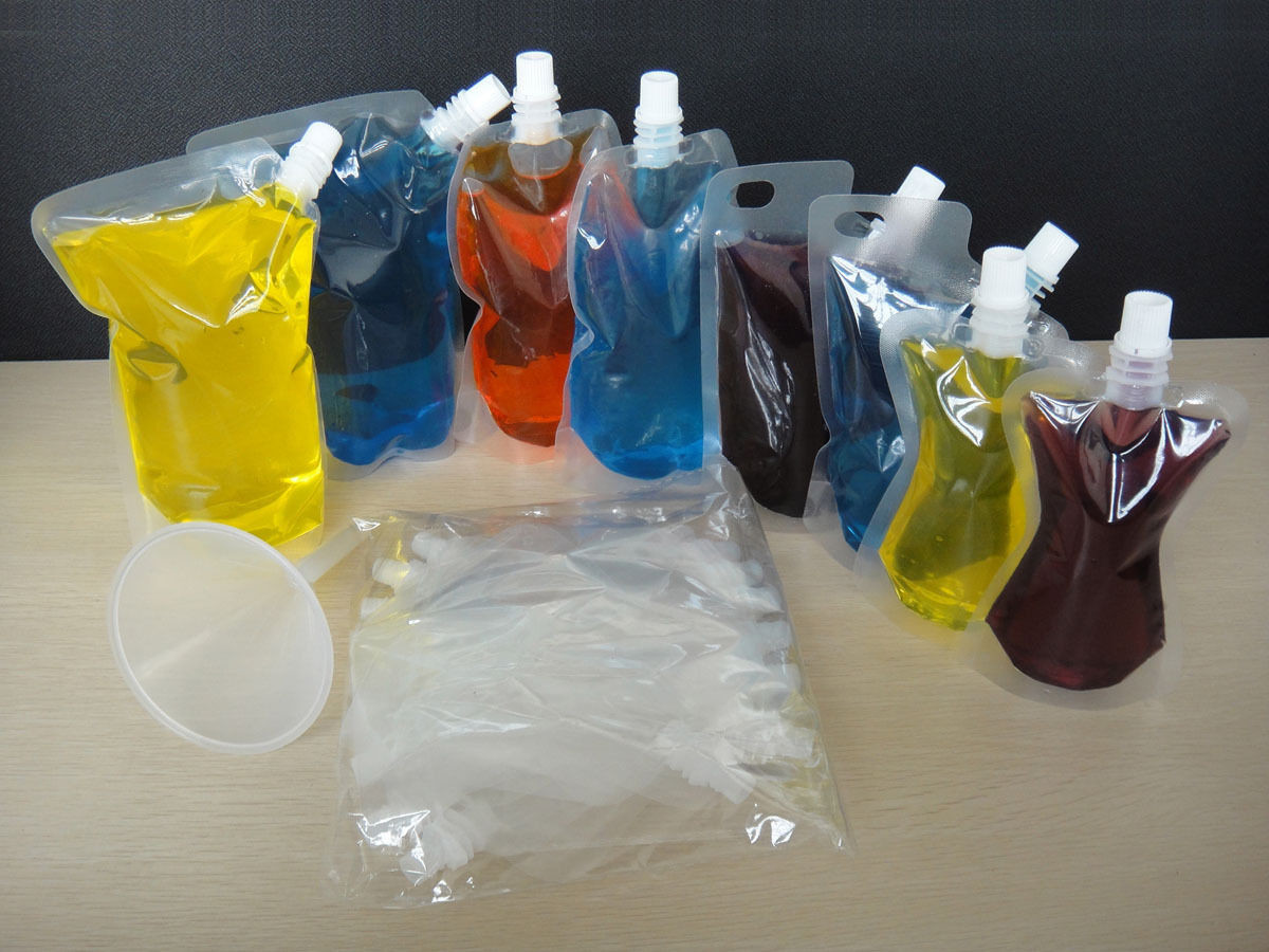 BPA Free 4 OZ/ 8OZ Nonleakage Reusable Transparent Plastic Wine Flask / Liquor Pouch