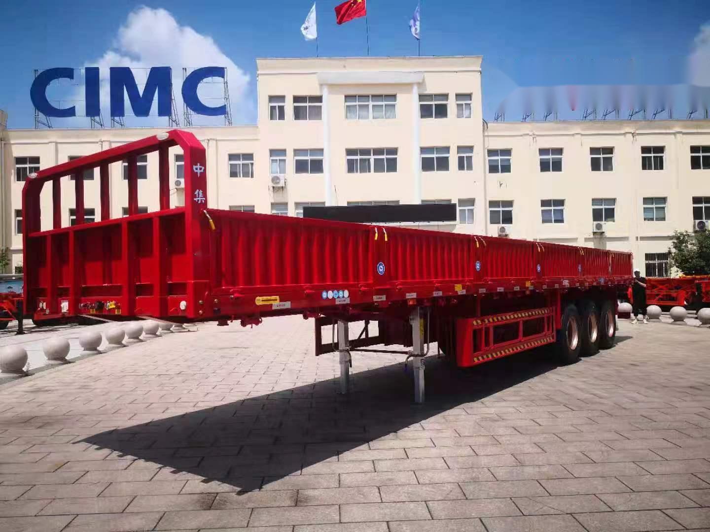 CIMC 3 axles 40 -100 ton factory sale cheaper bulk Cargo transport utility stake animal fence sidewall truck fence semi trailer