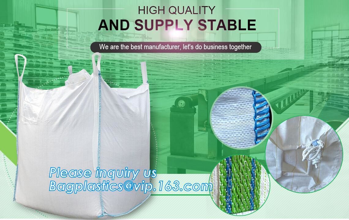 Free shipping big bulk bag 1.5 ton pp woven big bulk FIBC bags grain wheat flour super sack,woven big bag jumbo bags FIB