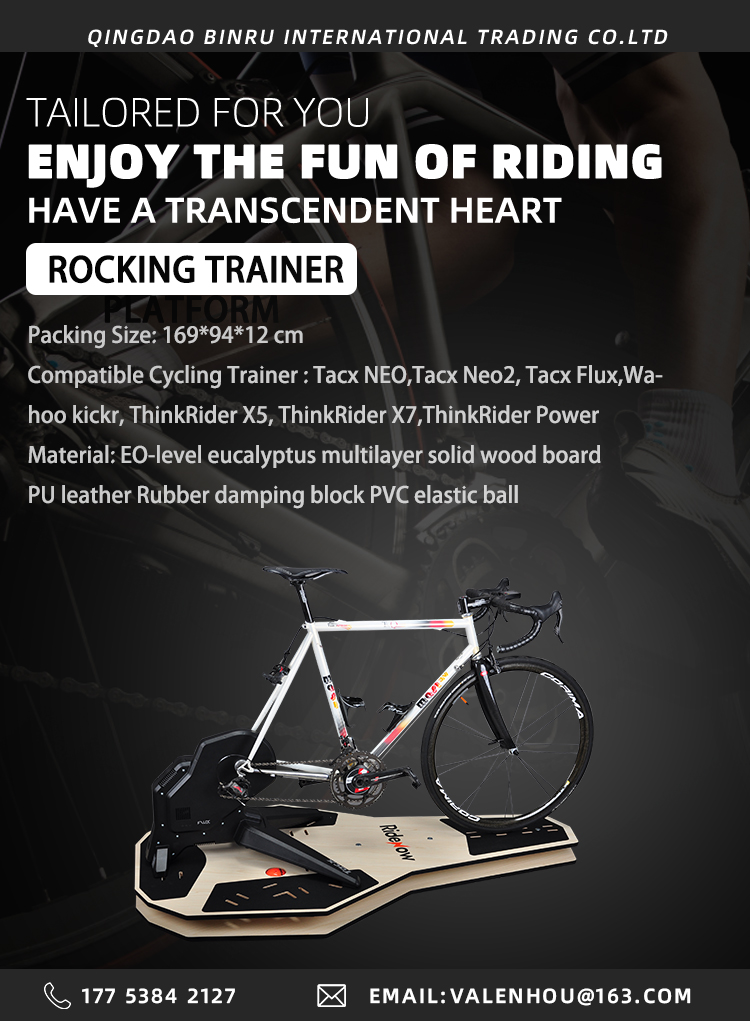 Black Portable Power Trainer Board For Indoor Cycling Workout Training Equipment