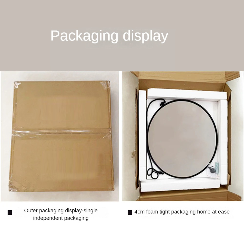 Wall Mirror for Bathroom Decorative Antique Round Belly Vintage Sticker Plastic Frame