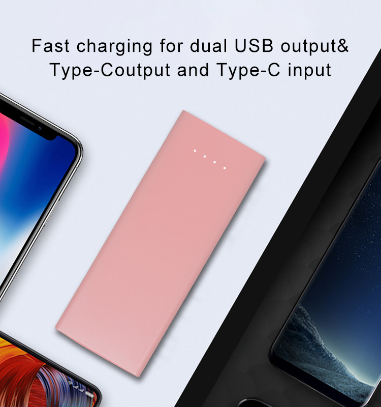 8000mAH New Design Fast Charge Power Bank with Dual USB Port and Type-C Output