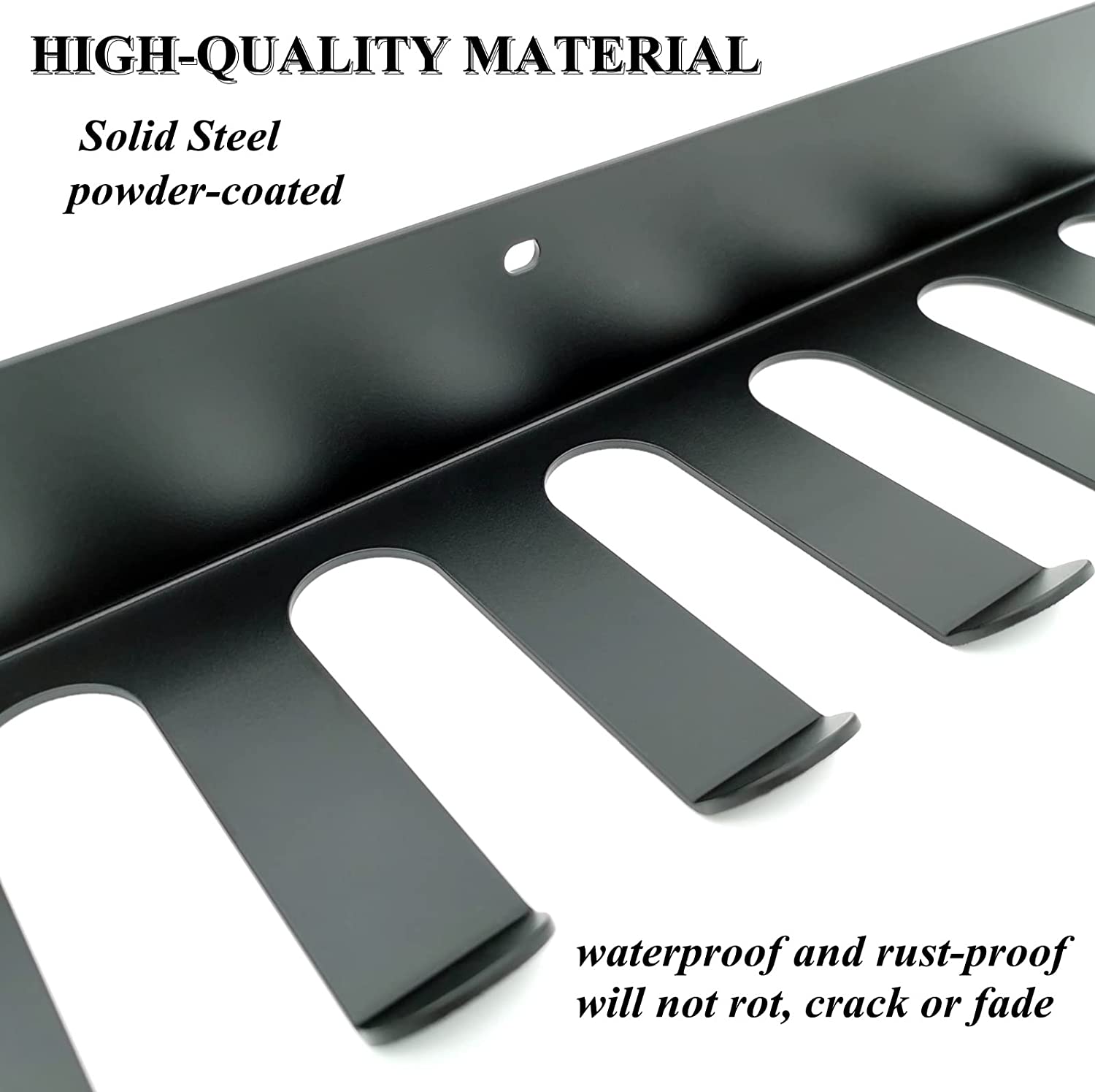Single Tier Black Wall Mounted Metal Storage Rack for Entertainment Venue Organization