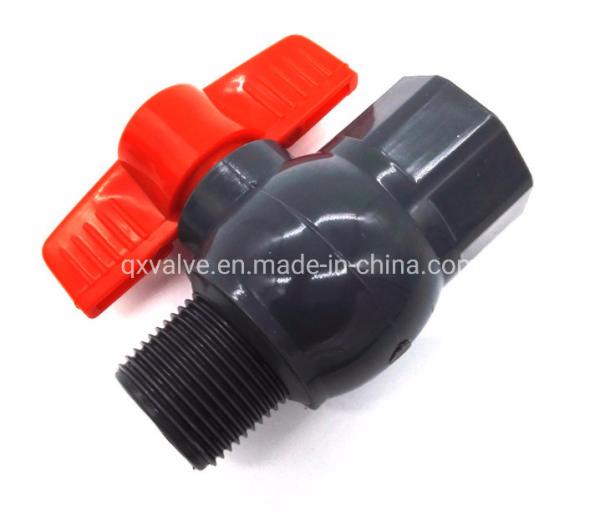 Female/Male PVC Threaded Octagonal Ball Valve for Water Supply Straight Through