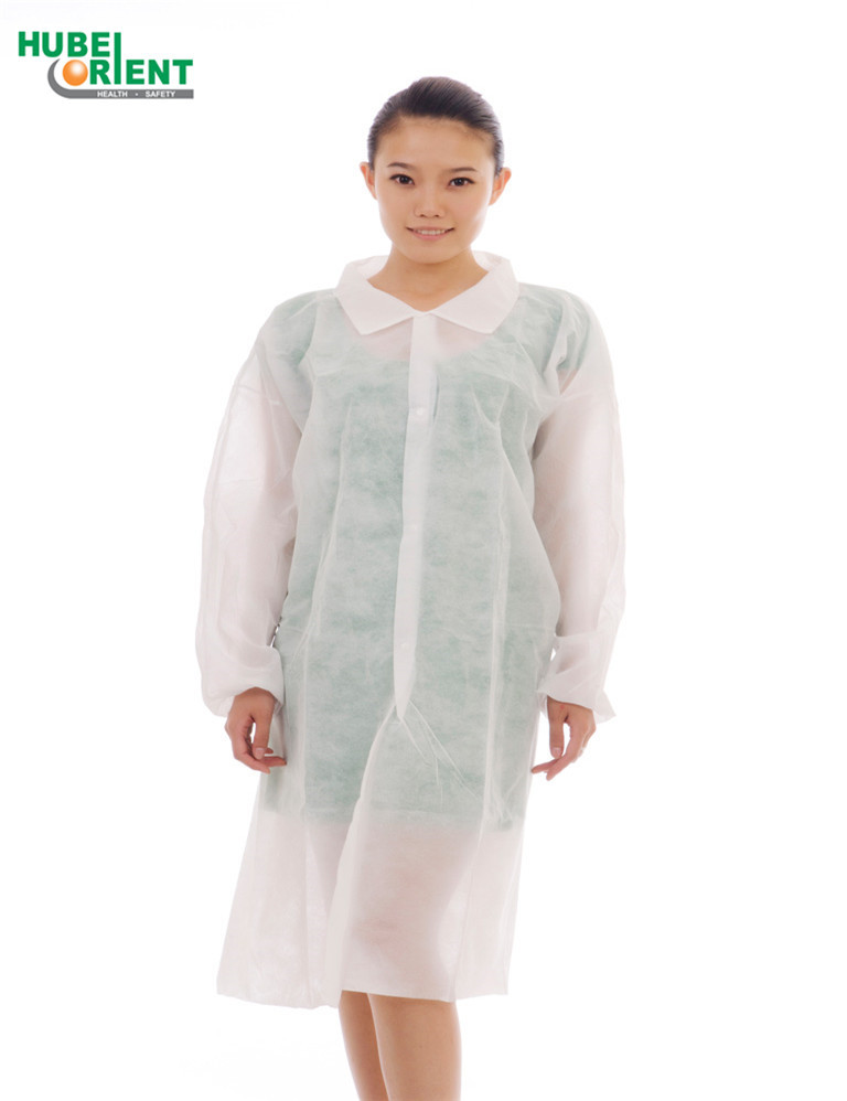 Comfortable Unicolor Disposable Use Lab Coat Non-Toxic For Hospital And Protect Body
