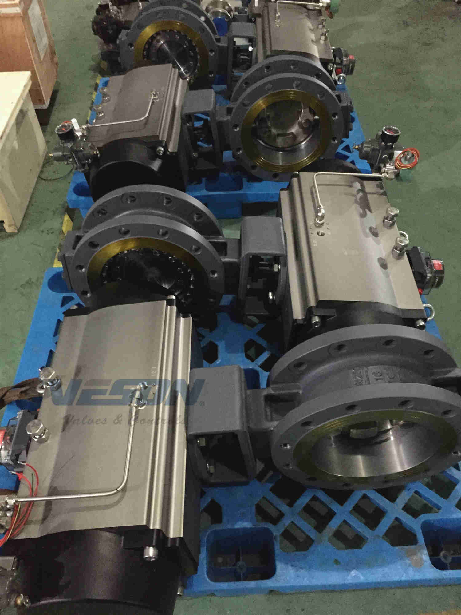 Pneumatic Actuated Double Flange Wafer Type Butterfly Valve , Durable Air Operated Butterfly Valve