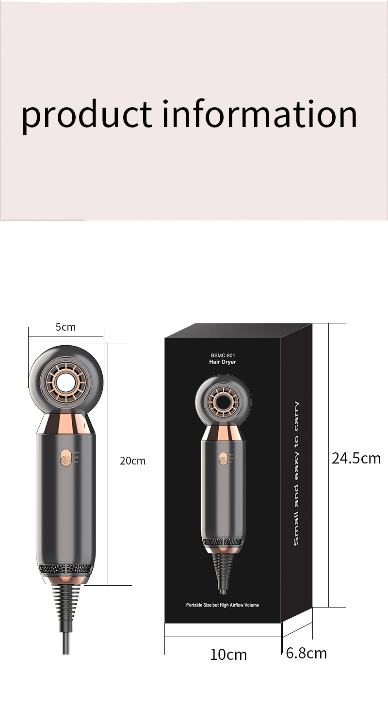 370g Mini 220V Portable Salon Hair Dryer For Home Use