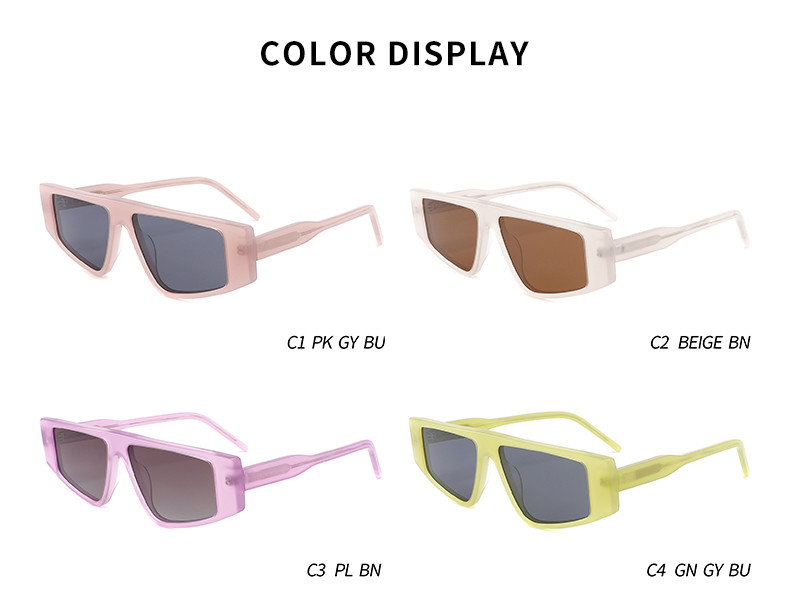 Flat Top Acetate Frame Sunglasses Custom Irregular Metal Frame Sunglasses Womens