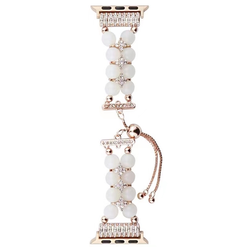 Jewelry Bracelet Beads Women Watchstrap for iWatch 8 Series 38mm 40mm Smart Watch Band