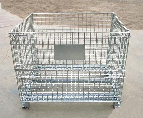Galvanized Steel Wire Mesh Container High Strength Foldable Space Saving