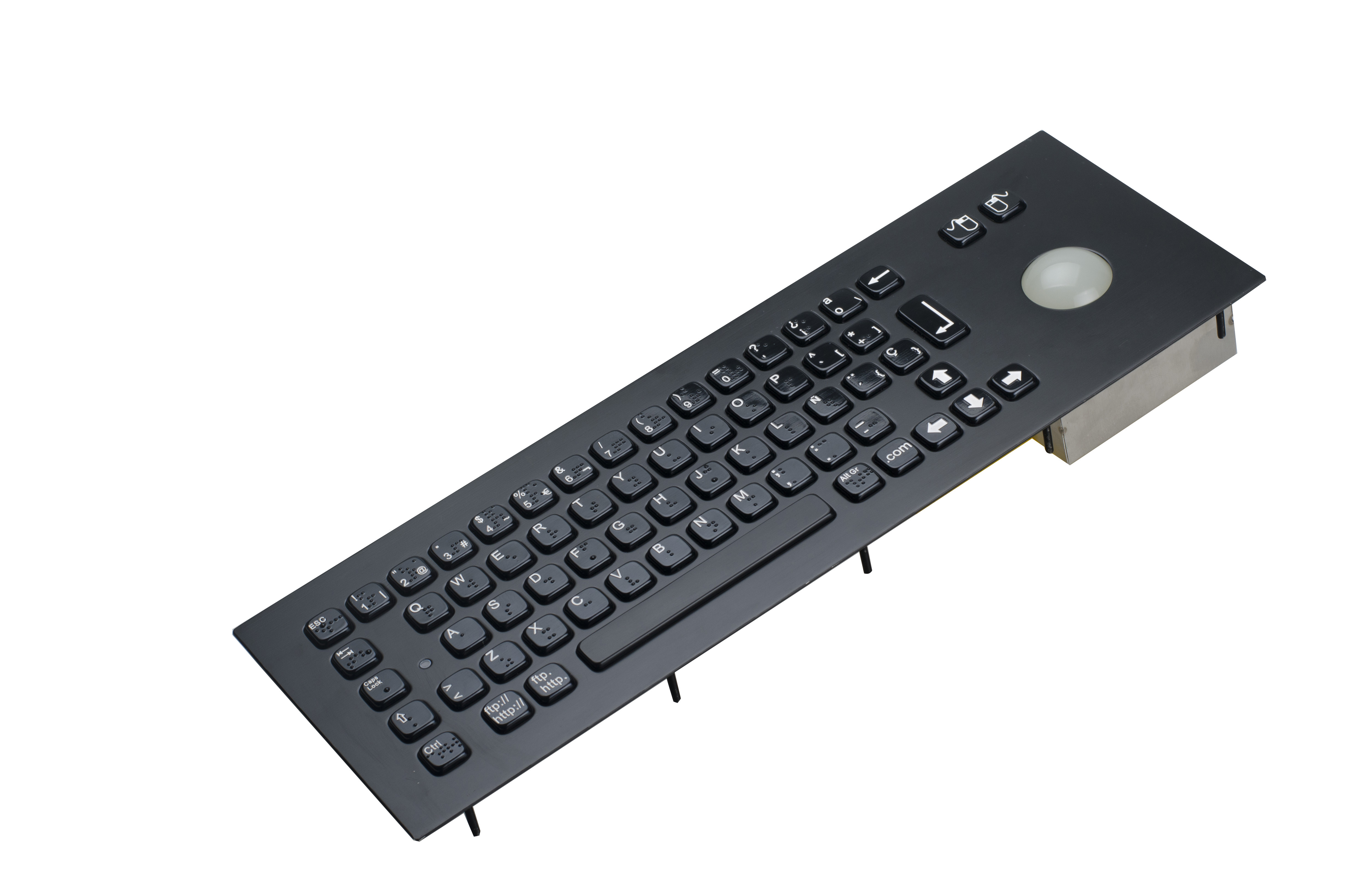 Compact Black Titanium Industrial Metal Keyboard With 69 Keys