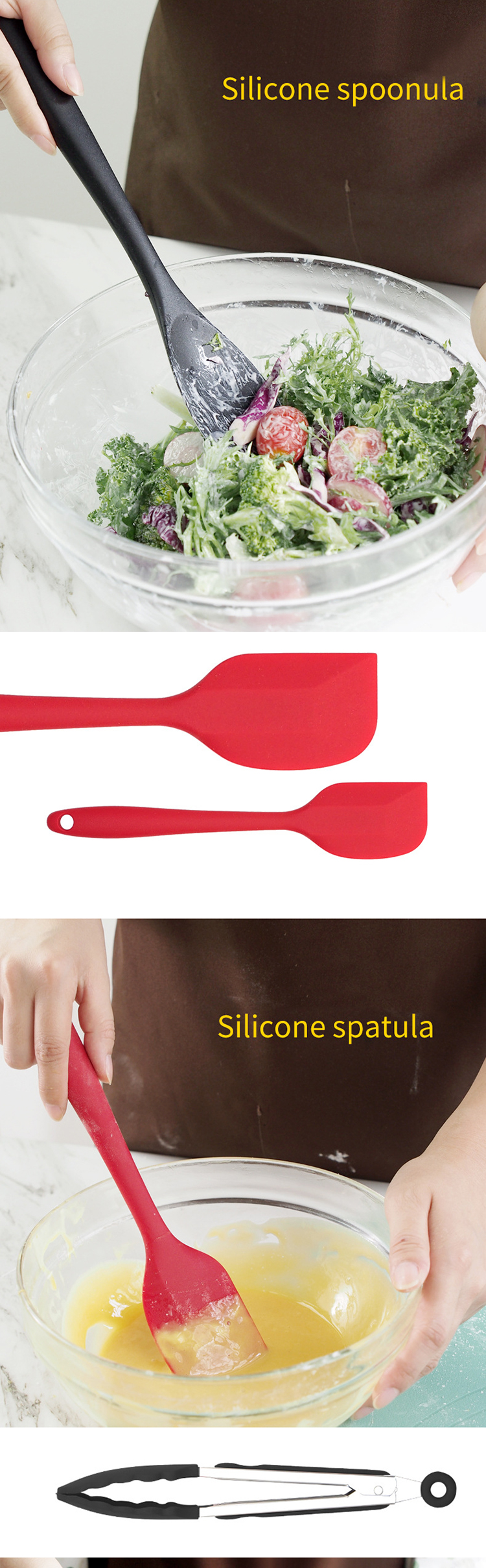 10 Piece Silicone Kitchen Cooking Utensil Set LFGB