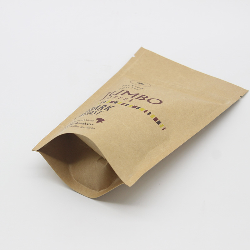 Doypack See Through Pouches 180 Microns Brown Paper Bags With Clear Window