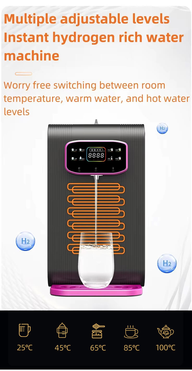 AC110/220V Hydrogen Water Machine Dispenser 4000ppb With Hot Water Filling Systems