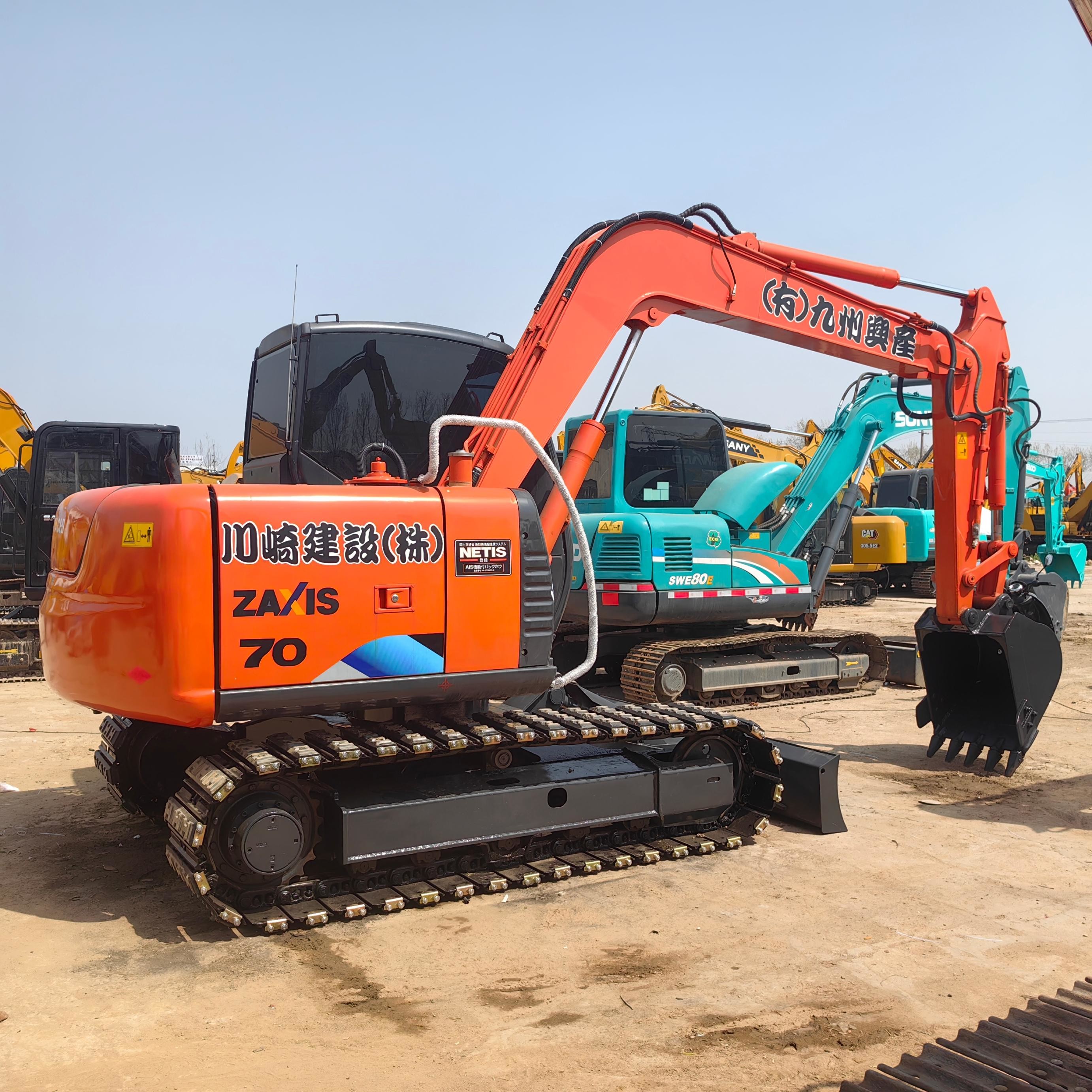 Good Condition Used Hitachi ZX70 Mini Excavator 7 Ton Machine With Rubber Block