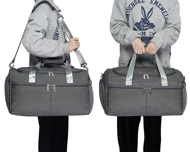 18" Gym Anti Theft Travel Bag Duffle Bag With Shoe Compartment Wet Pocket