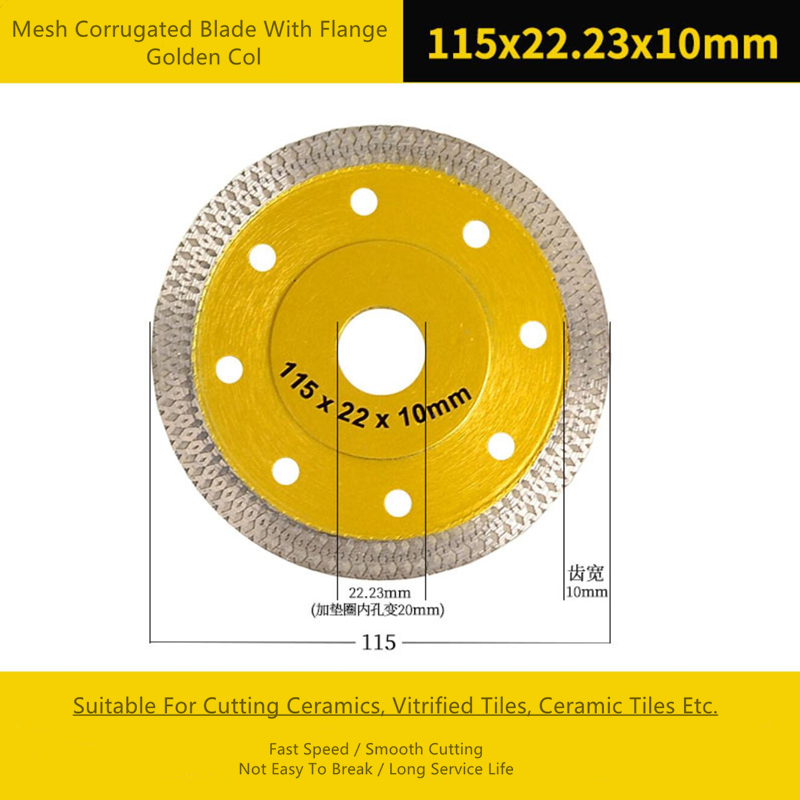 Ceramics 115mm Diamond Cutting Disc , 1.6mm Wet Dry Diamond Blade