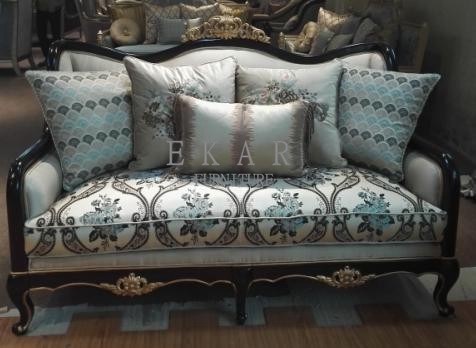 Antique Fabric Living Room Wooden Set Design Upholstery Sofa