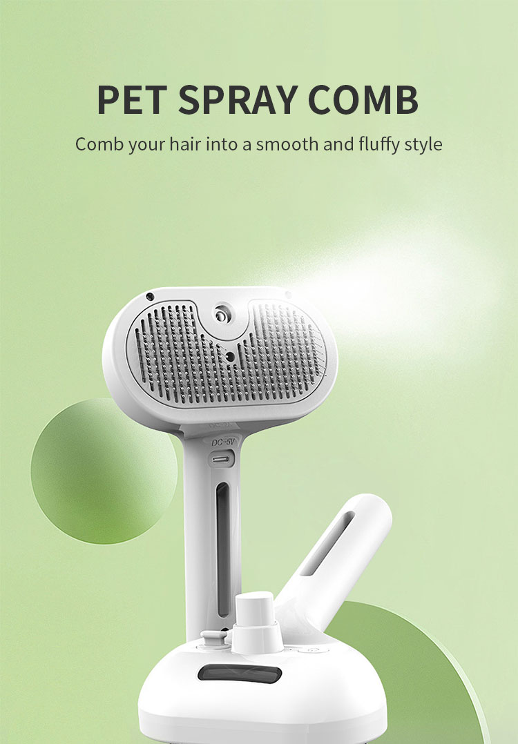 Steamy Cat Spray Brush Pet Hair Remover Electric Dog Grooming Comb