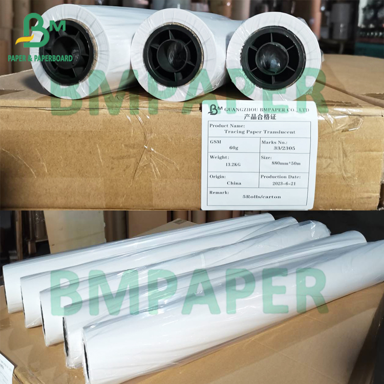 Large Size Translucent Tracking Paper Roll For Drawing 880 X 50m