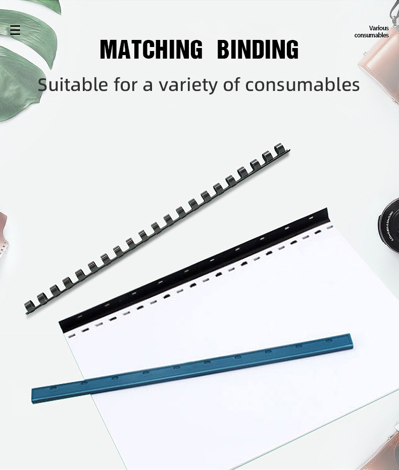 21 Holes Comb Book Binding Machine with Guaranteed Rubber Ring and Professional Design