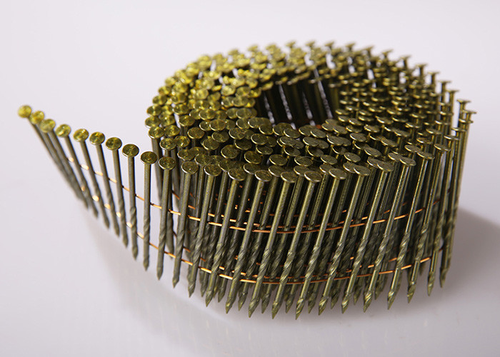 15 Degrees Wire Weld Coil Nails 2.5x57mm Round Head Bright Screw Shank Nails