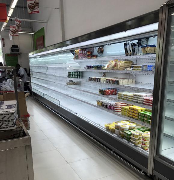 SASO Retail Refrigerated Display Cases , Refrigerated Fruits Display Cabinets