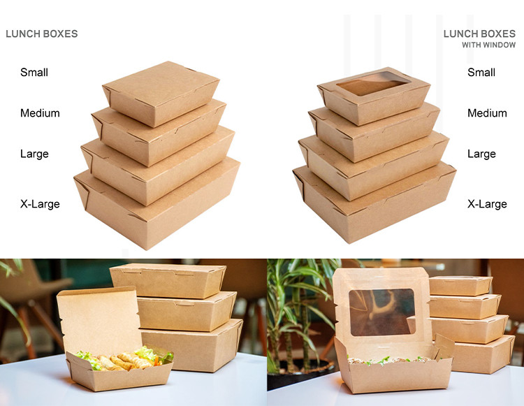 Disposable Take Away Folded Compartment Paper Bento Lunch Box For Fast Food