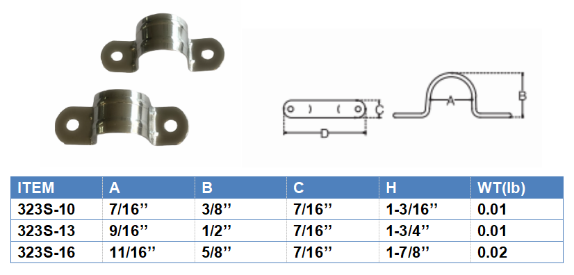 Stainless Steel Plumbing Pipe Saddle Clip Bracket With Polish Finish
