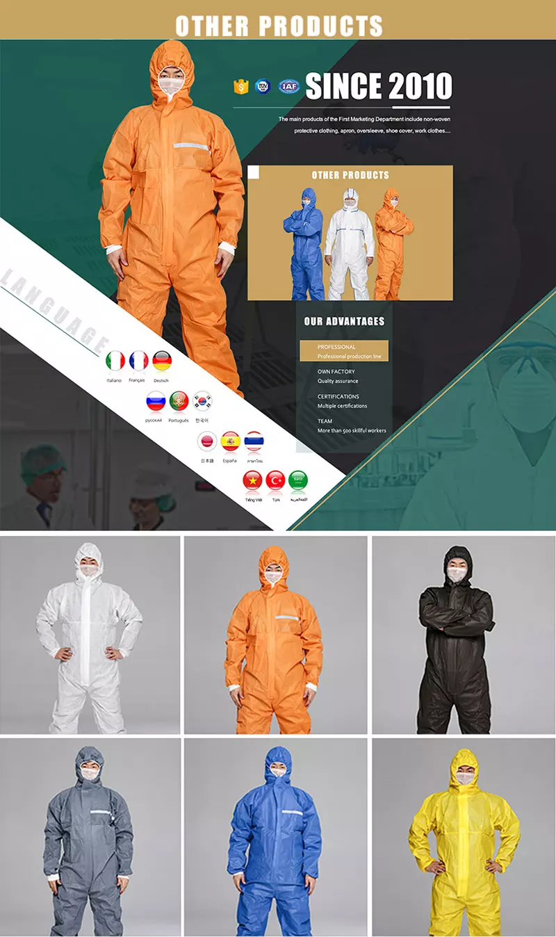 CE Type 5 6 Waterproof Medical Gown PPE Isolation Gown Disposable Protection Clothing