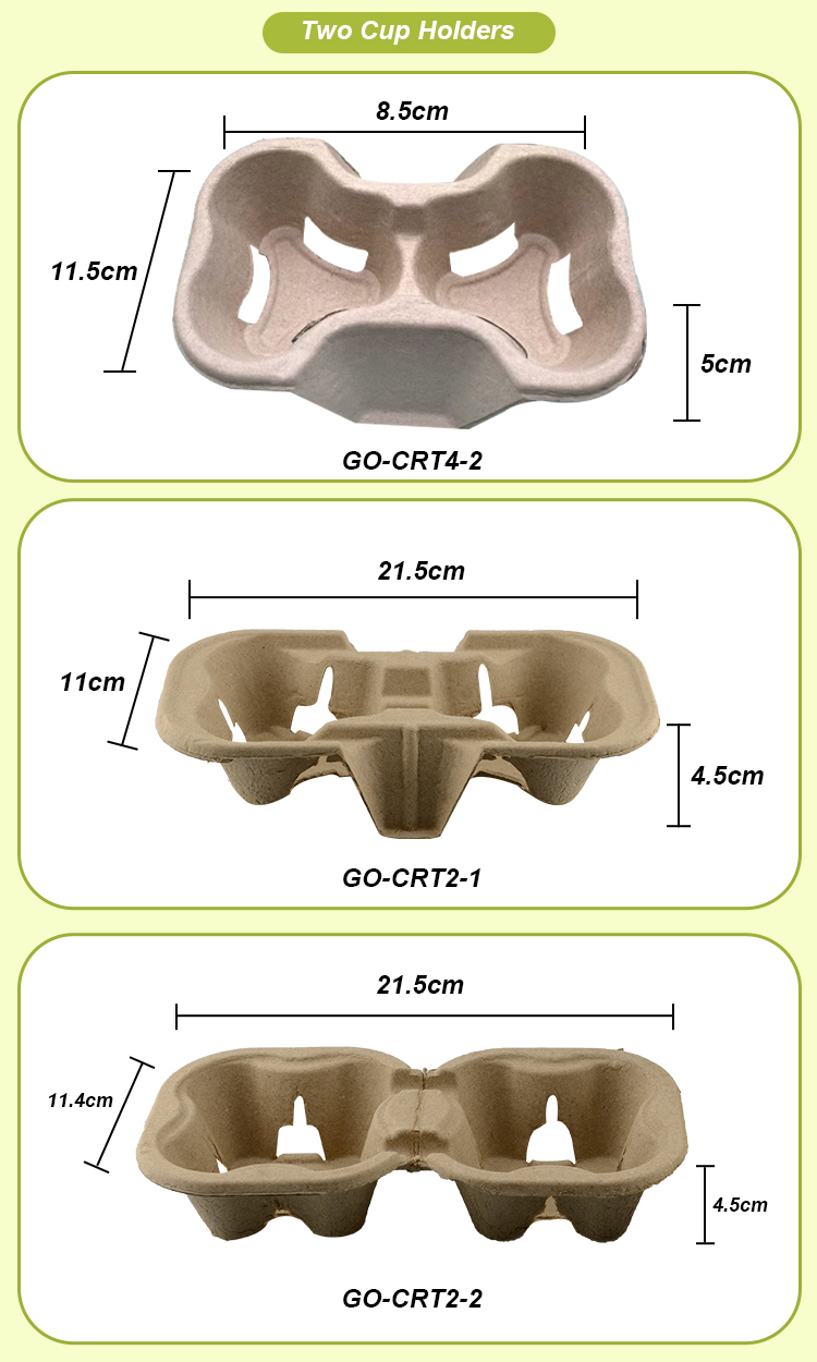 Biodegradable Heat Insulation 2 4 Trays Takeaway Coffee Cup Carrier