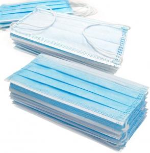 China Blue Disposable Face Mask Skin Friendly  For Filter Pollen / Dust on sale
