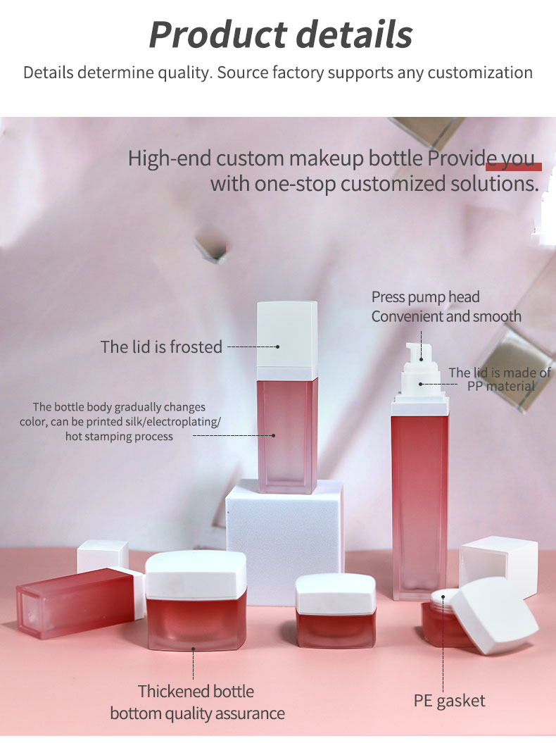 Transparent Square Acrylic Bottle Plastic Eye Cream Jar For Packaging Screen Printing