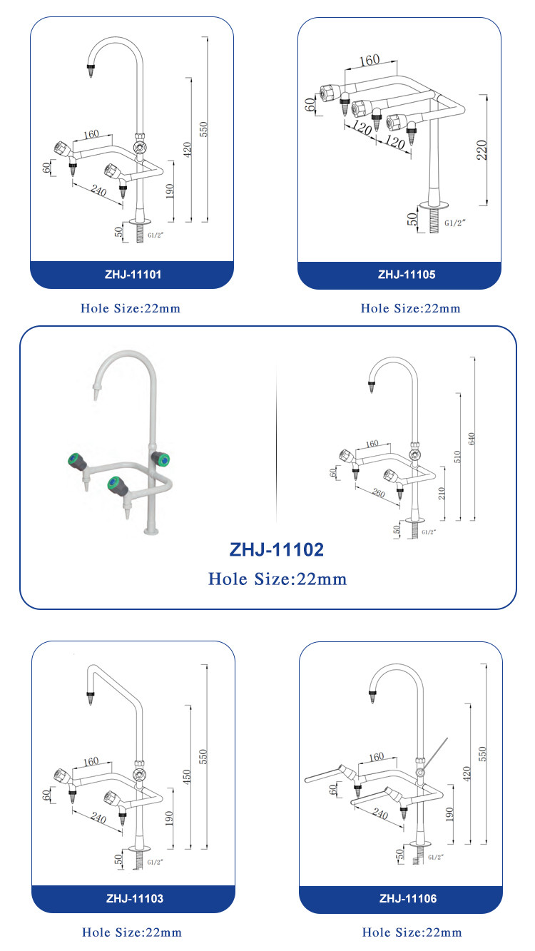 Rotation 360° Laboratory Sink Tap Water Faucet With Heating Chemical Resistant